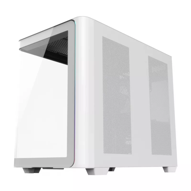 FSP M580-WP Plus Gehäuse Midi-Tower mITX, mATX Weiß ARGB, Midi-Tower, PC, Weiß, ATX, micro ATX, Mini-ITX, Glas, SPCC, 16 cm