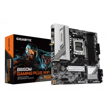 GIGABYTE B650M GAMING PLUS WIFI Mainboard - AMD Ryzen 9000 CPUs, 5+2+2 Phasen VRM, bis zu 8000 MHz DDR5, 2x PCIe 4.0 M.2, 2,5 GbE LAN, WIFI 6E, USB 3.2 Gen 1