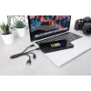 DIGITUS USB-Ladekabel USB A – Lightning+Micro B+Typ-C M/M/M/M 15 cm 3-in-1-Kabel, Baumwolle, CE, Schwarz