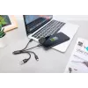 DIGITUS USB-Ladekabel USB A – Lightning+Micro B+Typ-C M/M/M/M 15 cm 3-in-1-Kabel, Baumwolle, CE, Schwarz