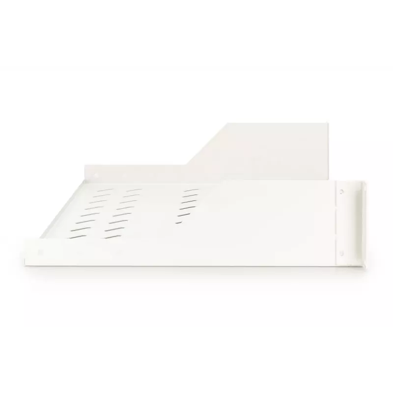 DIGITUS 2U Rack-Einbauregal fest montiert belüftet, Farbe grau (RAL 7035), bis 25 kg, 85x483x350 mm