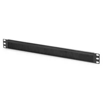 DIGITUS 1U Kabeldurchführungsbürstenleiste 44x483x11 mm, Bürstengröße 27x423 mm, Farbe schwarz (RAL 9005)