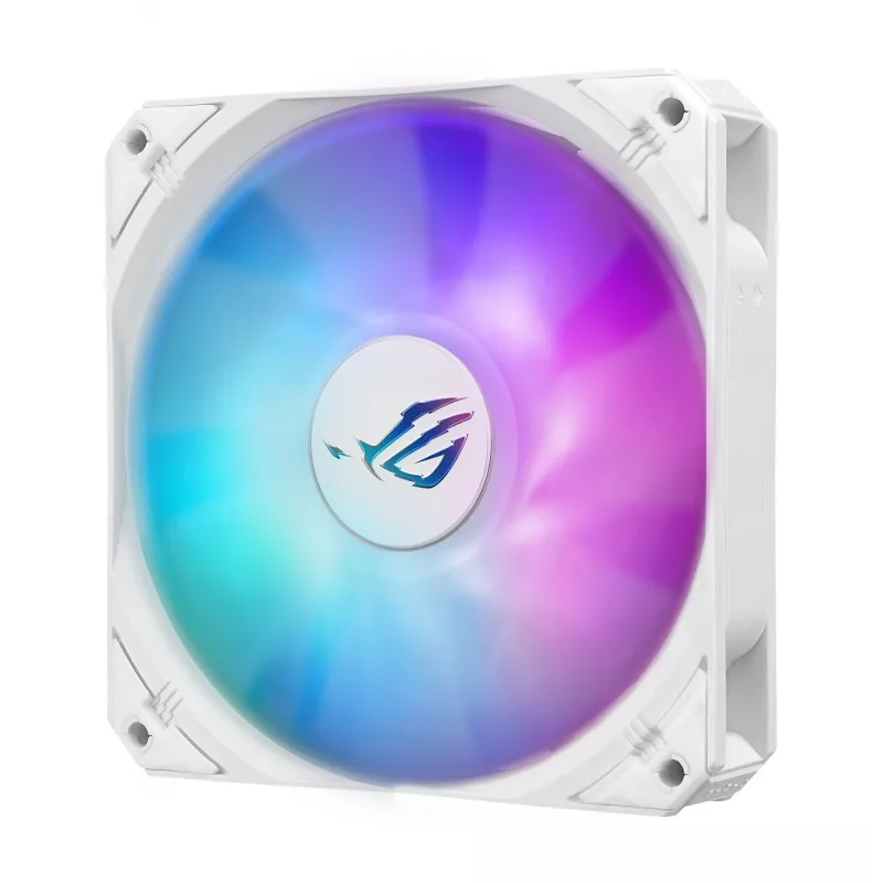 Flüssigkeitskühlungsset ASUS ROG Strix LC III 360 ARGB White Edition — 360-mm-Radiator, 3x 120-mm-ARGB-Lüfter, LCD-Anzeige, Kupferboden