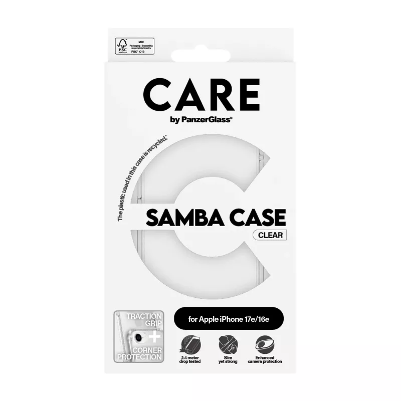 Cover PanzerGlass CARE by modische Hülle Samba Transparent iPhone 16e
