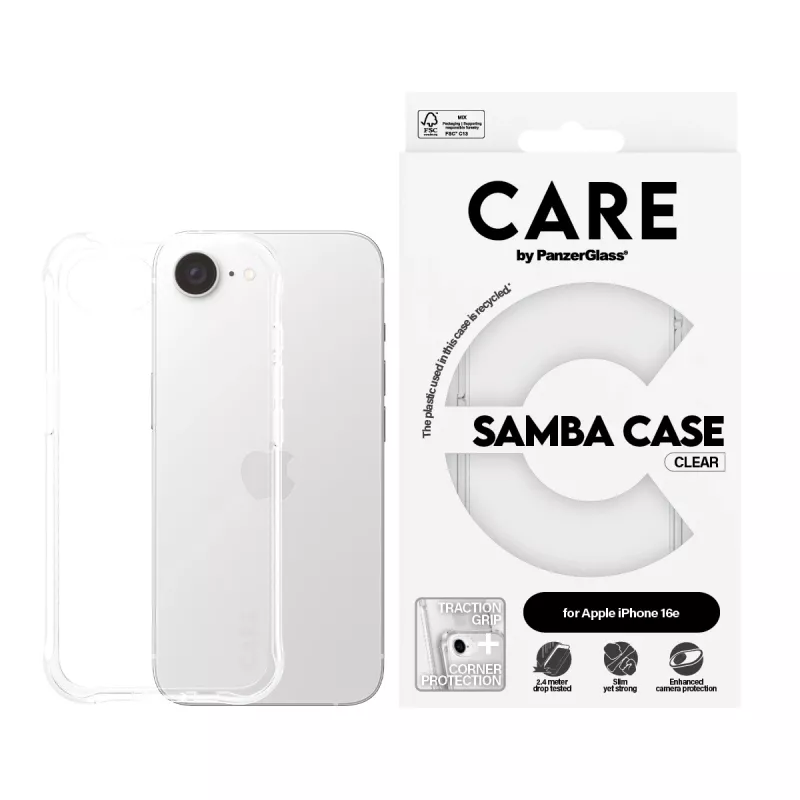Cover PanzerGlass CARE by modische Hülle Samba Transparent iPhone 16e