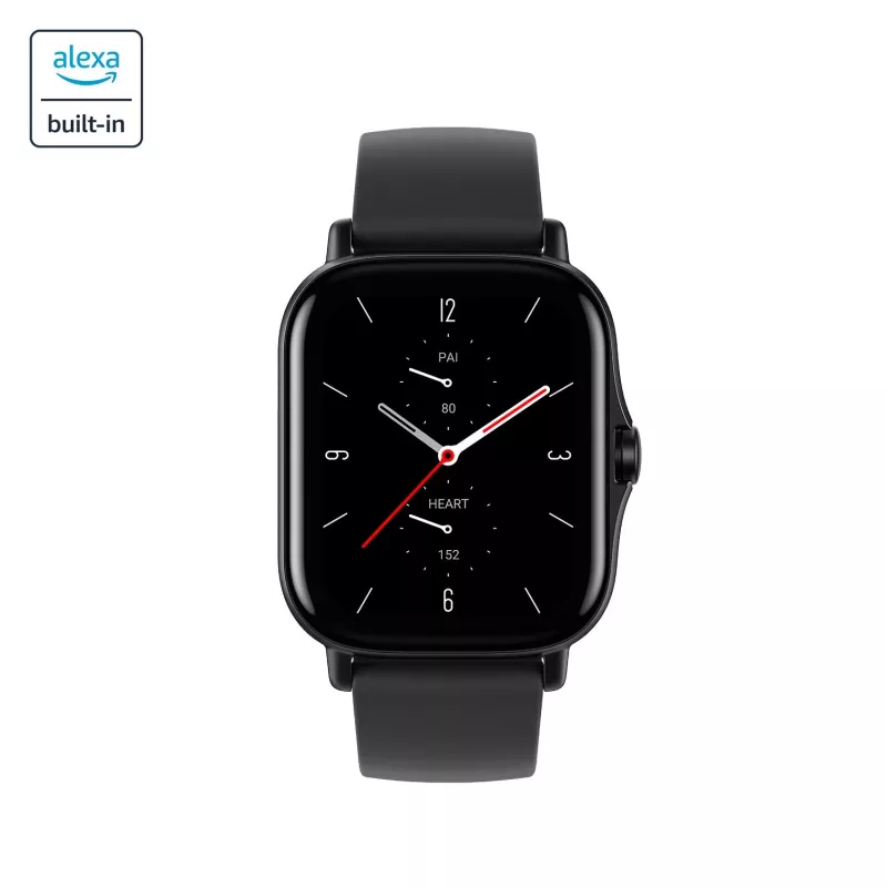 Amazfit GTS 2 4,19 cm (1,65 Zoll) AMOLED 43 mm Digital 348 x 442 Pixel Touchscreen Schwarz Wi-Fi GPS (Satellit)