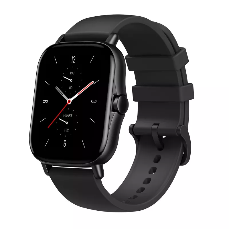 Amazfit GTS 2 4,19 cm (1,65 Zoll) AMOLED 43 mm Digital 348 x 442 Pixel Touchscreen Schwarz Wi-Fi GPS (Satellit)
