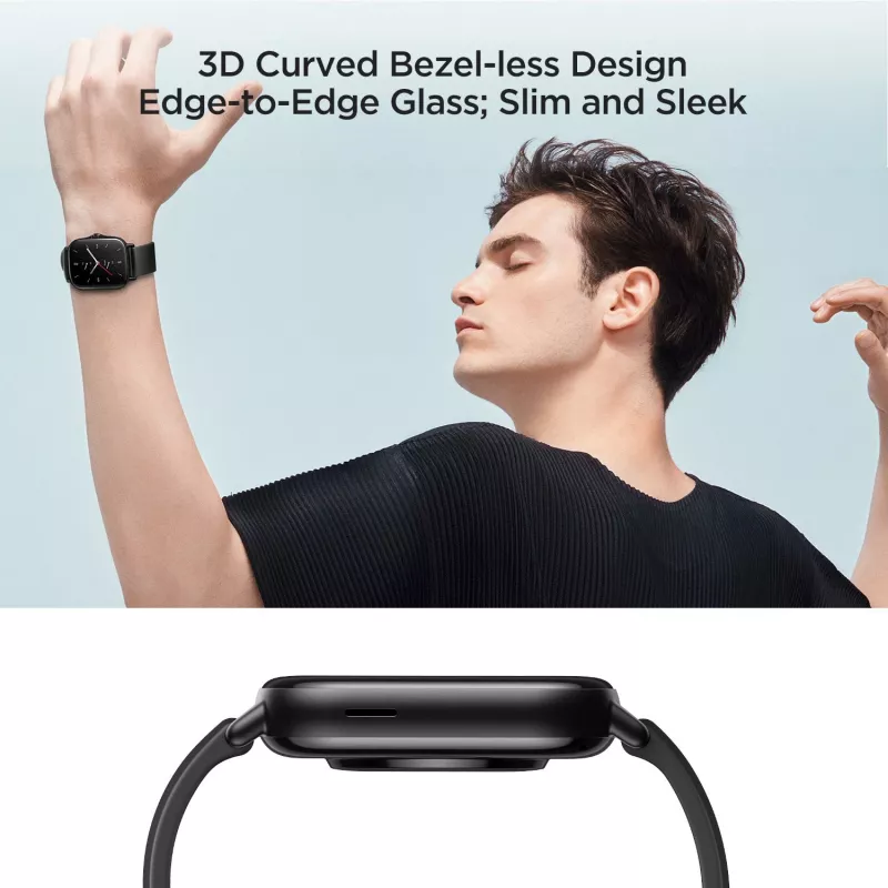 Amazfit GTS 2 4,19 cm (1,65 Zoll) AMOLED 43 mm Digital 348 x 442 Pixel Touchscreen Schwarz Wi-Fi GPS (Satellit)