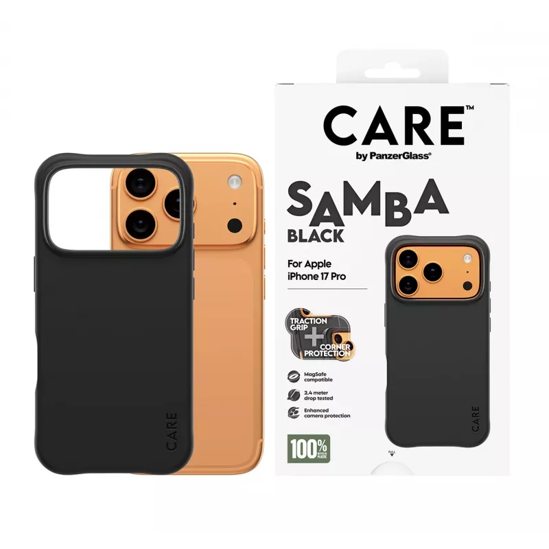 Cover PanzerGlass CARE by Fashionable Case Samba Black w. MagSafe iPhone 17 Pro