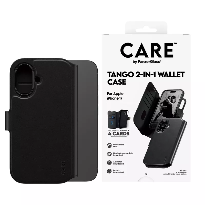 PanzerGlass CARE™ by ® Tango 2-in-1 Brieftaschen-Hülle mit MagSafe iPhone 17