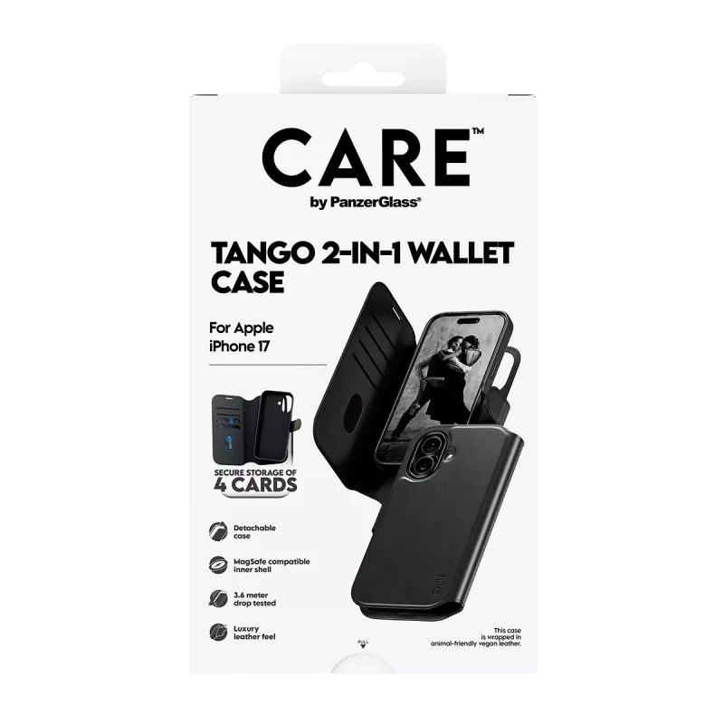 PanzerGlass CARE™ by ® Tango 2-in-1 Brieftaschen-Hülle mit MagSafe iPhone 17