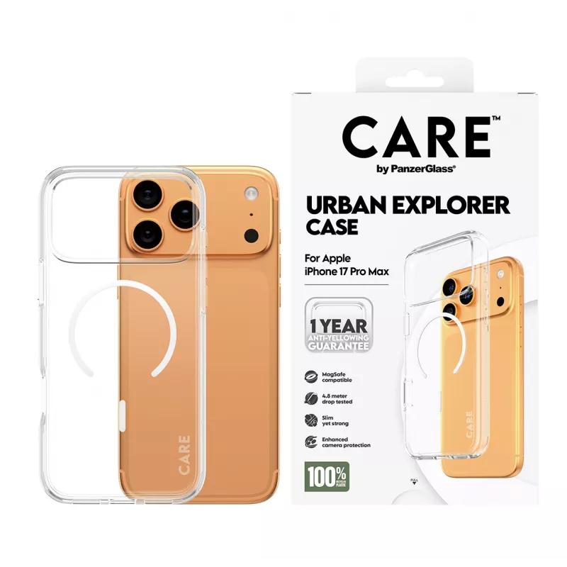 Cover PanzerGlass CARE by Flagship Case Transparent Urban Explorer White MagSafe iPhone 17 Pro Max