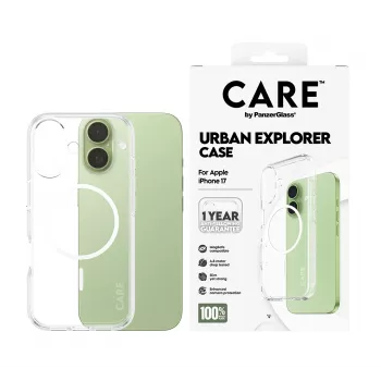 PanzerGlass CARE™ by ® Urban Explorer Case Transparent w. White MagSafe iPhone 17