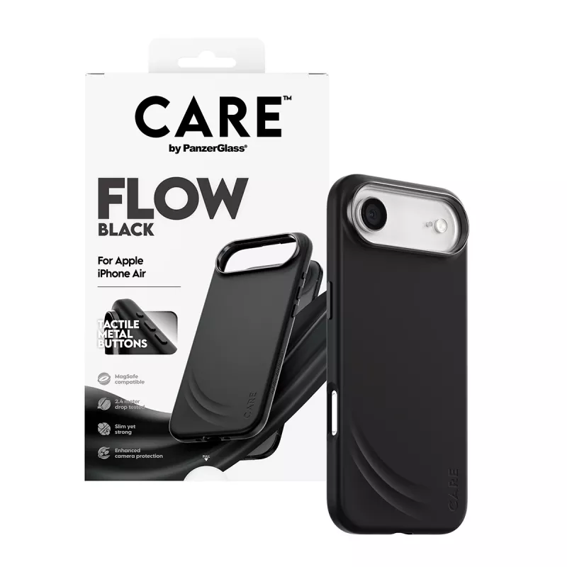 Schutzhülle PanzerGlass CARE™ Flow Case Schwarz mit MagSafe für iPhone Air