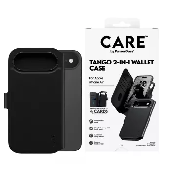 Brieftaschen-Hülle PanzerGlass CARE Tango 2-in-1 mit MagSafe für iPhone Air — Schwarz