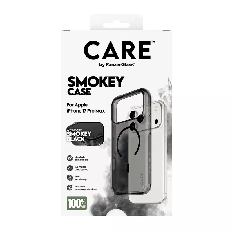 PanzerGlass CARE™ by ® Urban Explorer Case Smokey w. Schwarz MagSafe iPhone 17 Pro Max