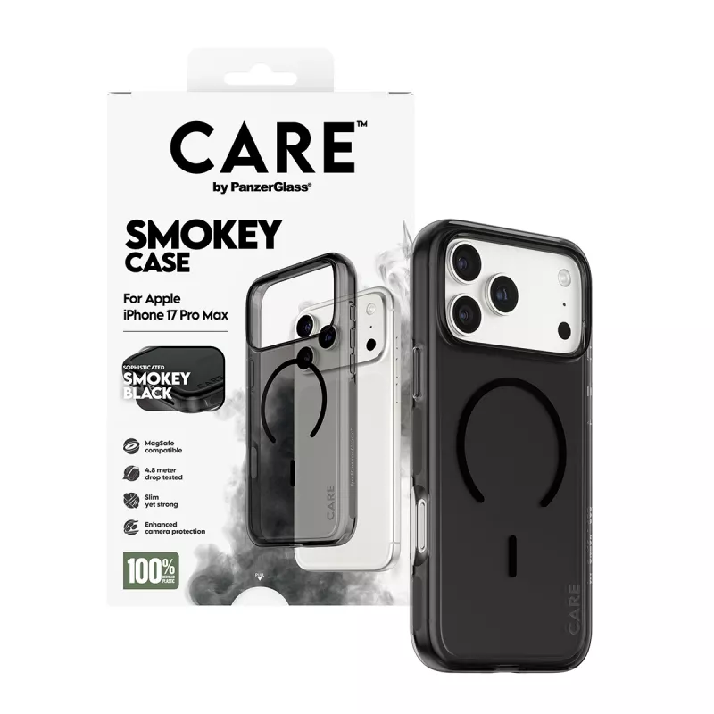 PanzerGlass CARE™ by ® Urban Explorer Case Smokey w. Schwarz MagSafe iPhone 17 Pro Max