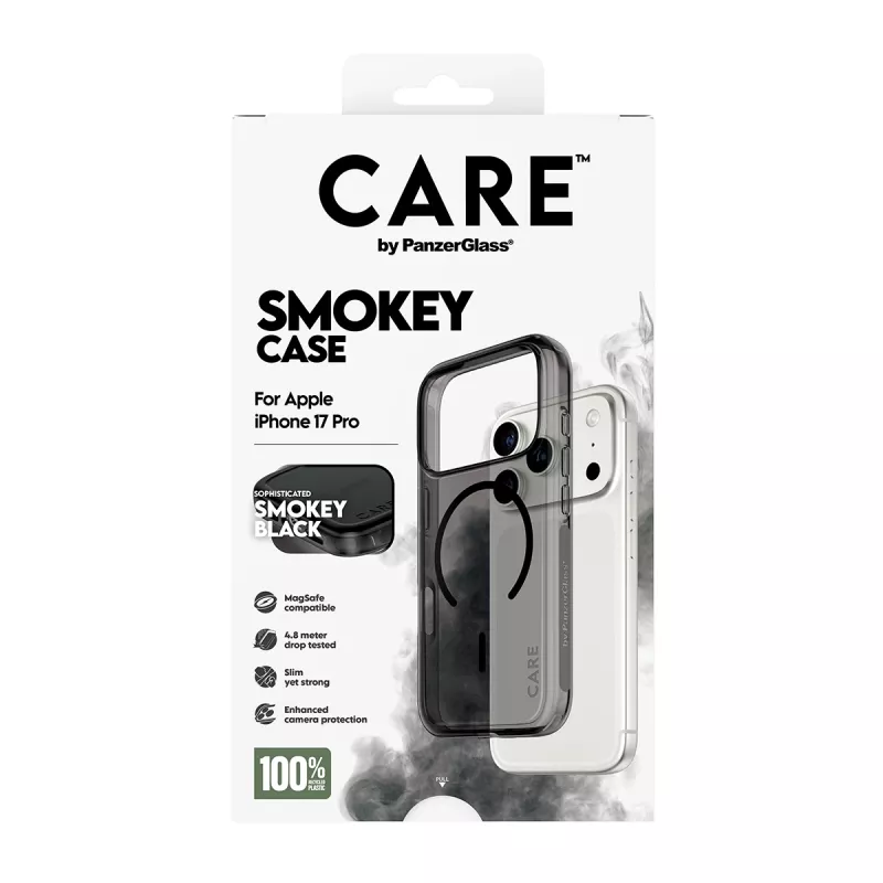 Schutzhülle PanzerGlass CARE™ Urban Explorer Smokey mit Schwarz MagSafe für iPhone 17 Pro (TPU, Schwarz)