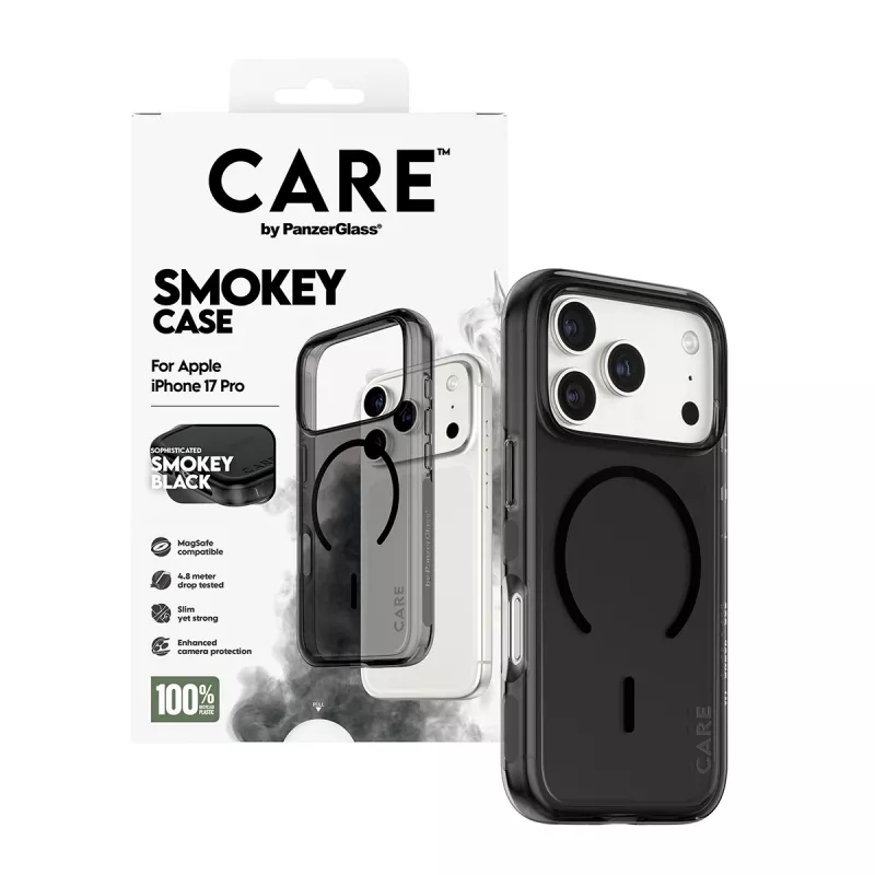 Schutzhülle PanzerGlass CARE™ Urban Explorer Smokey mit Schwarz MagSafe für iPhone 17 Pro (TPU, Schwarz)