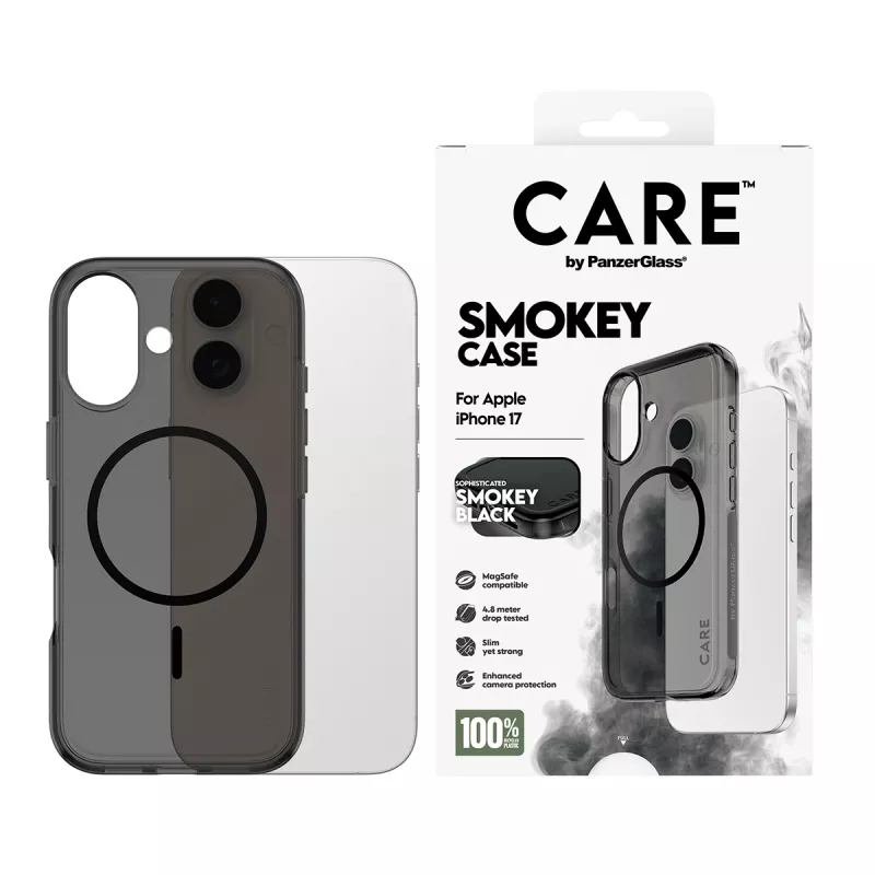 PanzerGlass CARE™ by ® Urban Explorer Case Smokey w. Schwarz MagSafe iPhone 17