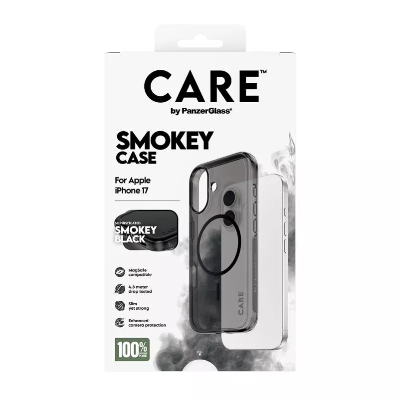 PanzerGlass CARE™ by ® Urban Explorer Case Smokey w. Schwarz MagSafe iPhone 17