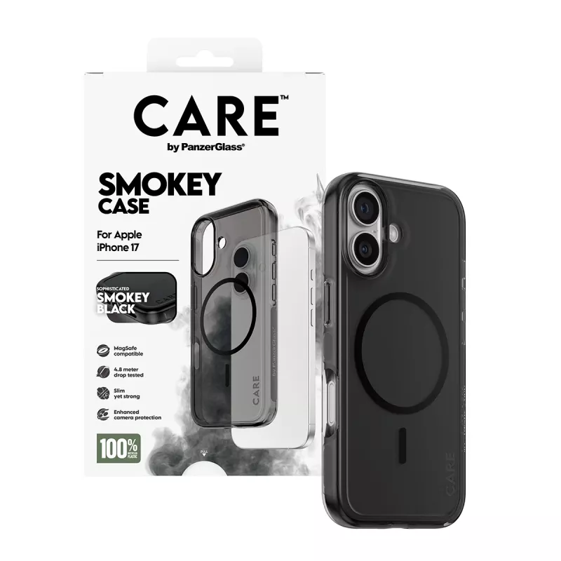 PanzerGlass CARE™ by ® Urban Explorer Case Smokey w. Schwarz MagSafe iPhone 17