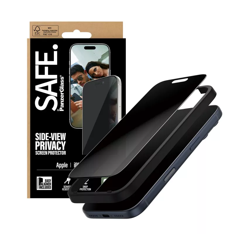 PanzerGlass SAFE. by ® 2-Wege-Sichtschutz-Displayschutz iPhone 17 Pro | Ultra-Wide Fit mit EasyAligner