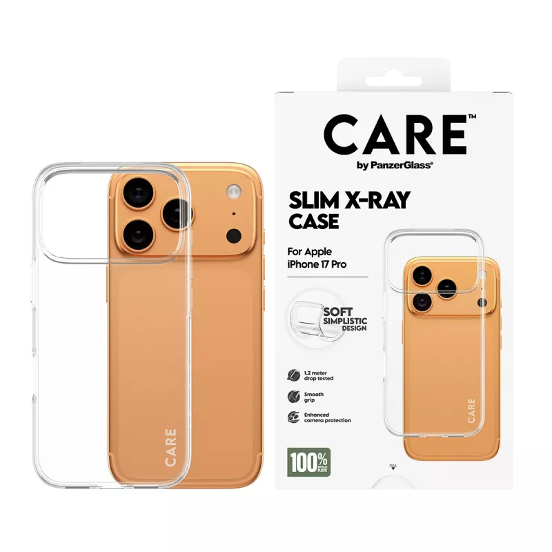 Schutzabdeckung für Handy PanzerGlass CARE modische Hülle Transparent X‑Ray Soft Basic für iPhone 17 Pro