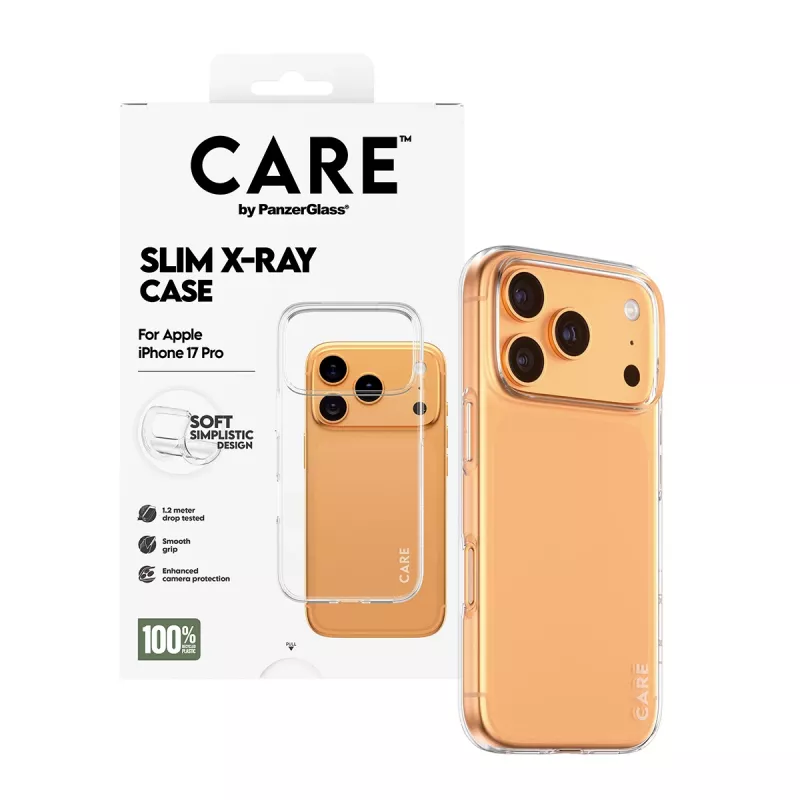 Schutzabdeckung für Handy PanzerGlass CARE modische Hülle Transparent X‑Ray Soft Basic für iPhone 17 Pro