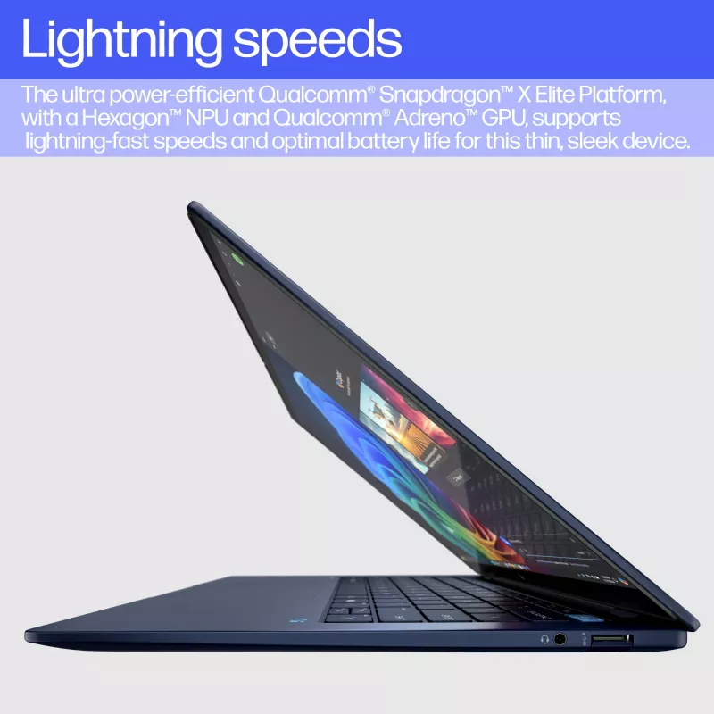HP EliteBook Ultra G1q AI PC Copilot+ PC Snapdragon X1E-78-100 Laptop 35,6 cm (14 Zoll) Touchscreen 2.2K 16 GB LPDDR5x-SDRAM 1 TB SSD Wi-Fi 6E (802.11ax) Windows 11 Pro Blau