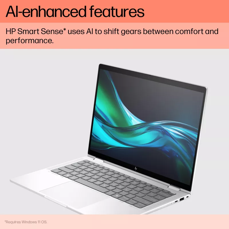 HP Elite x360 1040 G11 Intel Core Ultra 7 155H Hybrid (2-in-1) 35,6 cm (14 Zoll) Touchscreen WUXGA 32 GB LPDDR5x-SDRAM 1 TB SSD Wi-Fi 6E (802.11ax) Windows 11 Pro AI PC Silber
