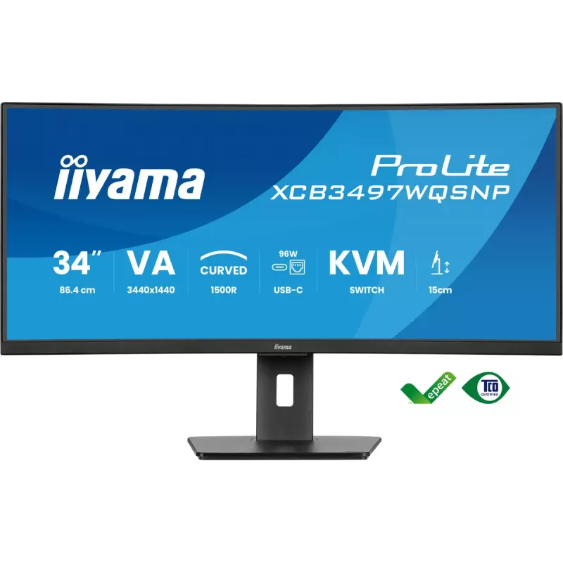 iiyama ProLite XCB3497WQSNP-B1 Computer Monitor 86,4 cm (34 Zoll) 3440 x 1440 Pixel UltraWide Quad HD LED Schwarz