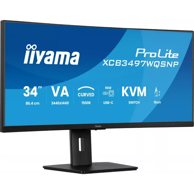 iiyama ProLite XCB3497WQSNP-B1 Computer Monitor 86,4 cm (34 Zoll) 3440 x 1440 Pixel UltraWide Quad HD LED Schwarz