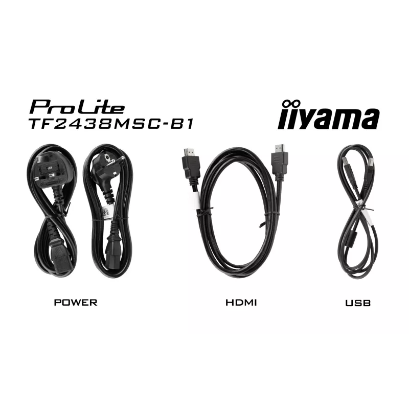 iiyama TF2438MSC-B1 Computer Monitor 60,5 cm (23,8 Zoll) 1920 x 1080 Pixel Full HD LED Touchscreen Schwarz