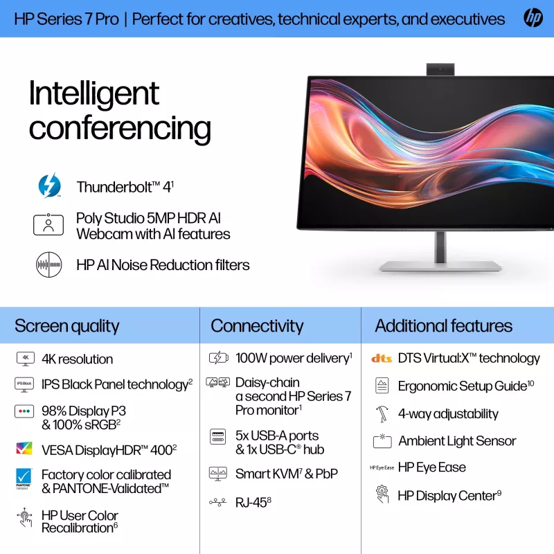 HP Series 7 Pro 27 Zoll 4K Konferenzmonitor - 727pm