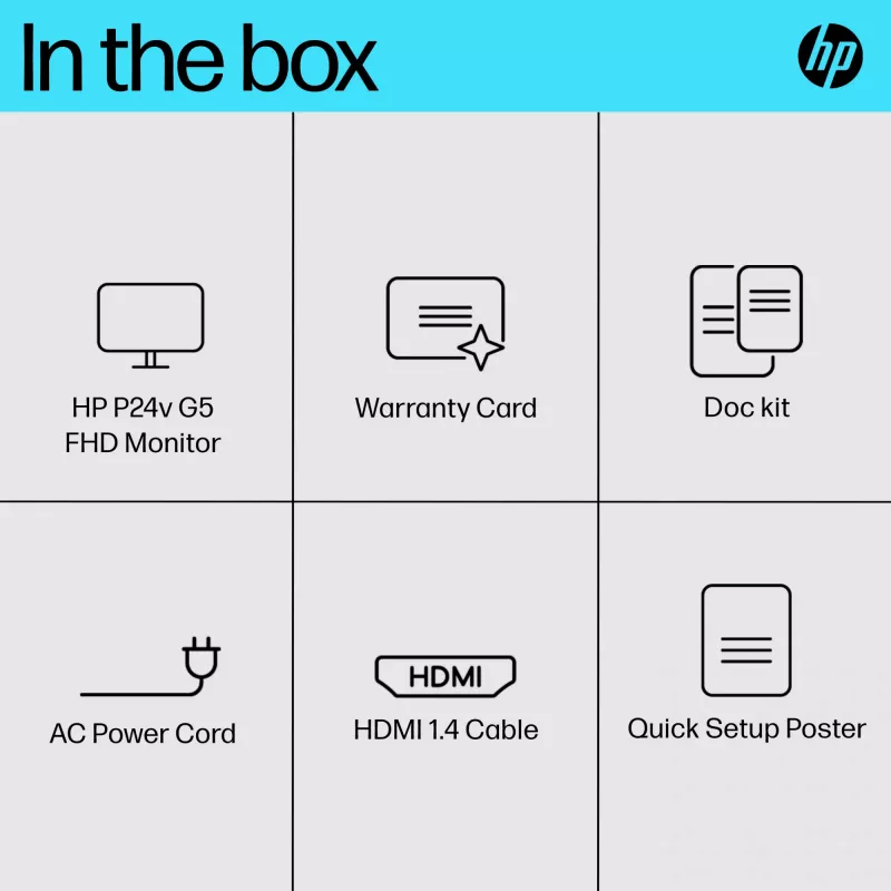 Monitor HP P24v G5 23,8 Zoll Full HD LCD 1920x1080