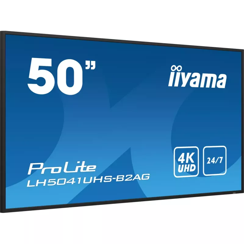 iiyama LH5041UHS-B2AG Signage Display Digitaler Werbebildschirm Flachbildschirm 127 cm (50 Zoll) LCD 500 cd/m² 4K Ultra HD Schwarz 24/7