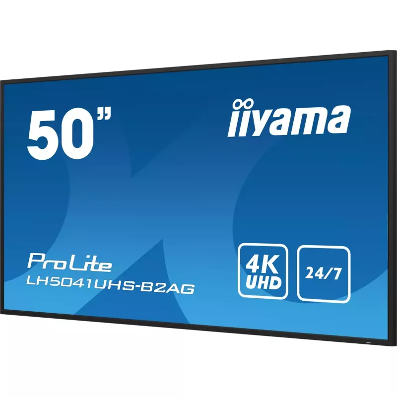iiyama LH5041UHS-B2AG Signage Display Digitaler Werbebildschirm Flachbildschirm 127 cm (50 Zoll) LCD 500 cd/m² 4K Ultra HD Schwarz 24/7