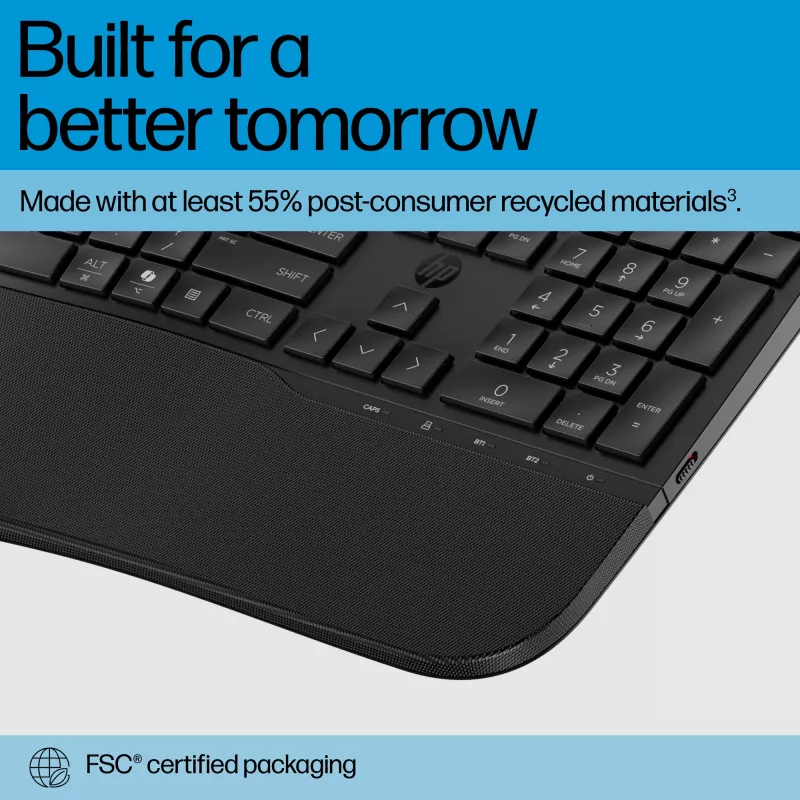 HP 685 Comfort Dual-Mode Keyboard Full-size Wireless Bluetooth Membrane