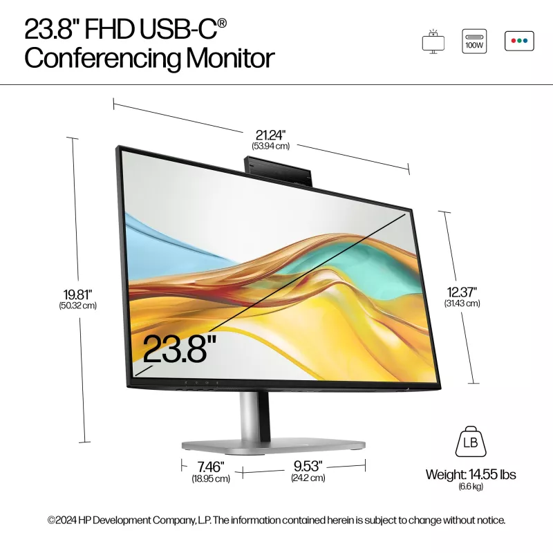 HP Series 5 Pro 23,8 Zoll FHD USB-C Konferenzmonitor - 524pm