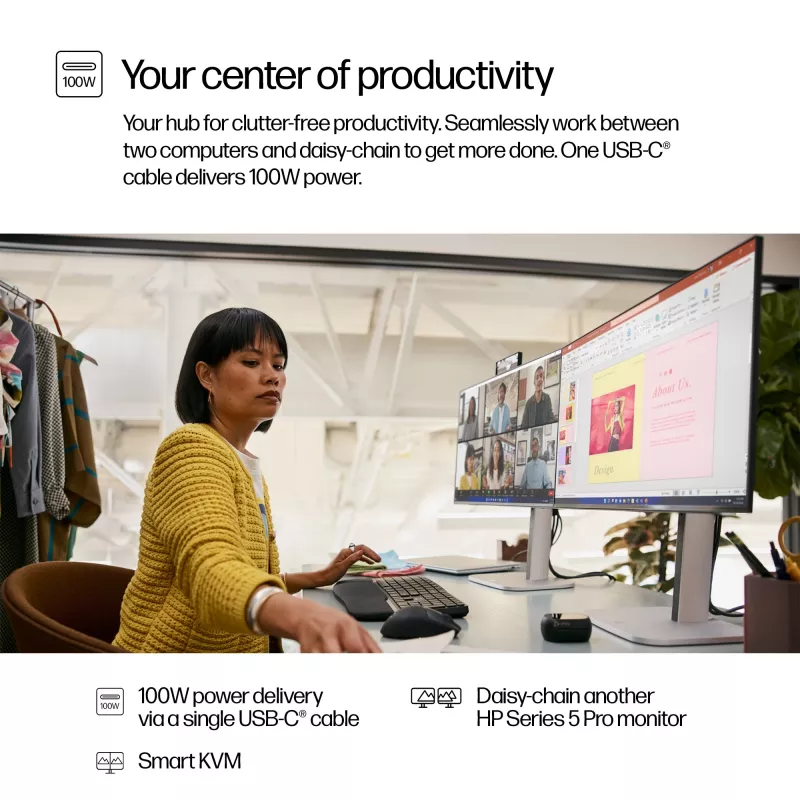 HP Series 5 Pro 23,8 Zoll FHD USB-C Konferenzmonitor - 524pm