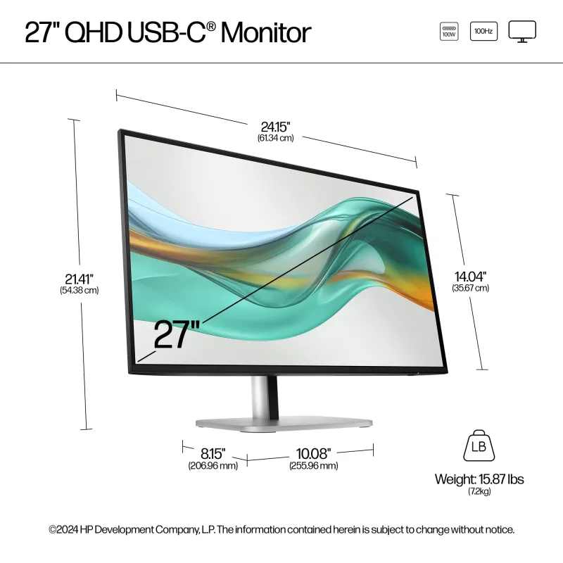 HP Series 5 Pro 27 Zoll QHD USB-C Monitor LCD 2560 x 1440