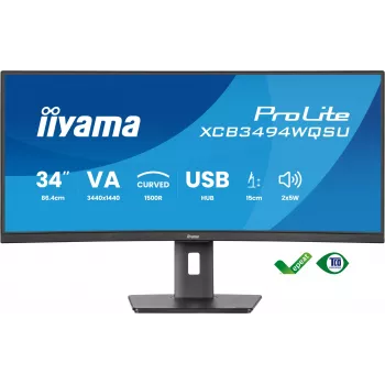 iiyama ProLite XCB3494WQSU-B1 Computer Monitor 86,4 cm (34 Zoll) 3440 x 1440 Pixel UltraWide Quad HD LED Schwarz