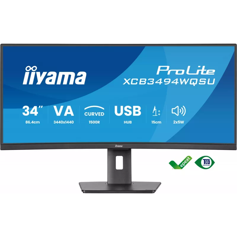 iiyama ProLite XCB3494WQSU-B1 Computer Monitor 86,4 cm (34 Zoll) 3440 x 1440 Pixel UltraWide Quad HD LED Schwarz