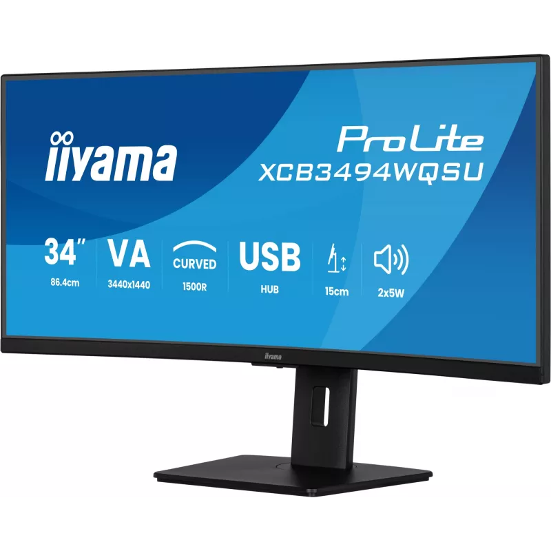 iiyama ProLite XCB3494WQSU-B1 Computer Monitor 86,4 cm (34 Zoll) 3440 x 1440 Pixel UltraWide Quad HD LED Schwarz