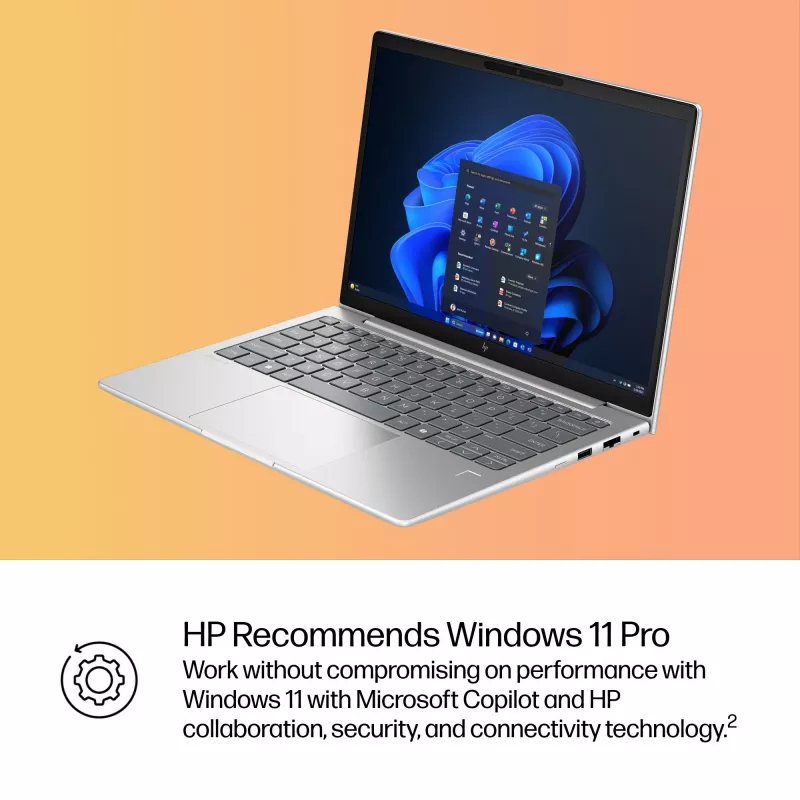 HP EliteBook 6 G1i AI PC Intel Core Ultra 7 255U Laptop 33,8 cm (13,3 Zoll) WUXGA 32 GB DDR5-SDRAM Wi-Fi 7 (802.11be) Windows 11 Pro Silber