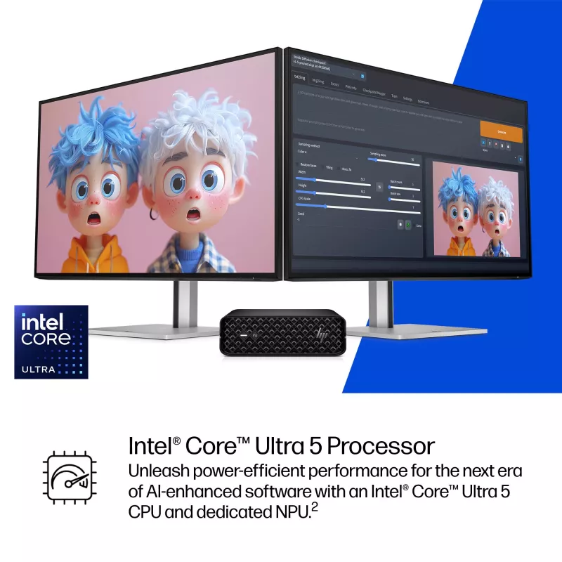 HP Z2 G1i Intel Core Ultra 5 245 16 GB DDR5-SDRAM NVIDIA RTX A400 Windows 11 Pro Mini PC Workstation KI-Workstation, KI-PC