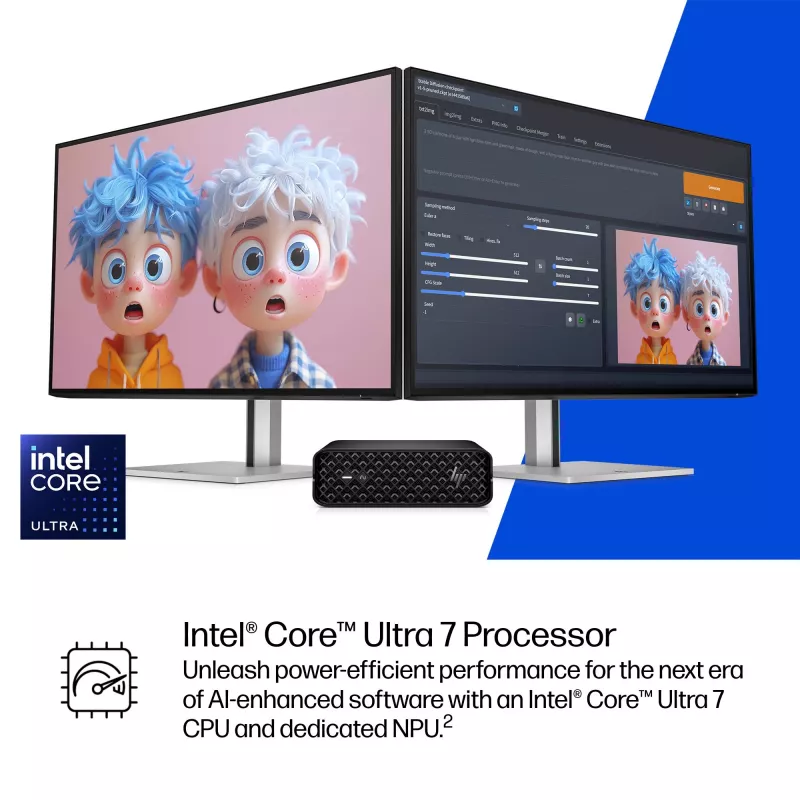 HP Z2 G1i Intel Core Ultra 7 265K 32 GB DDR5-SDRAM NVIDIA RTX 2000 Ada Windows 11 Pro Mini PC Workstation AI Workstation, AI PC