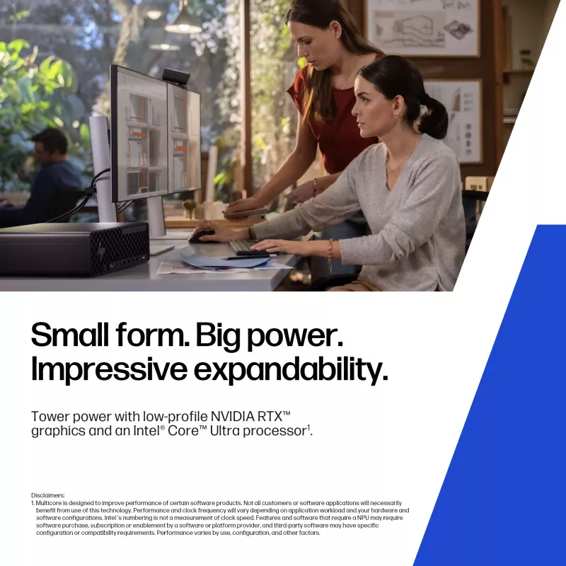 HP Z2 SFF G1i Intel Core Ultra 7 265K 32 GB DDR5-SDRAM NVIDIA RTX A400 Windows 11 Pro Workstation KI-Workstation, KI-PC