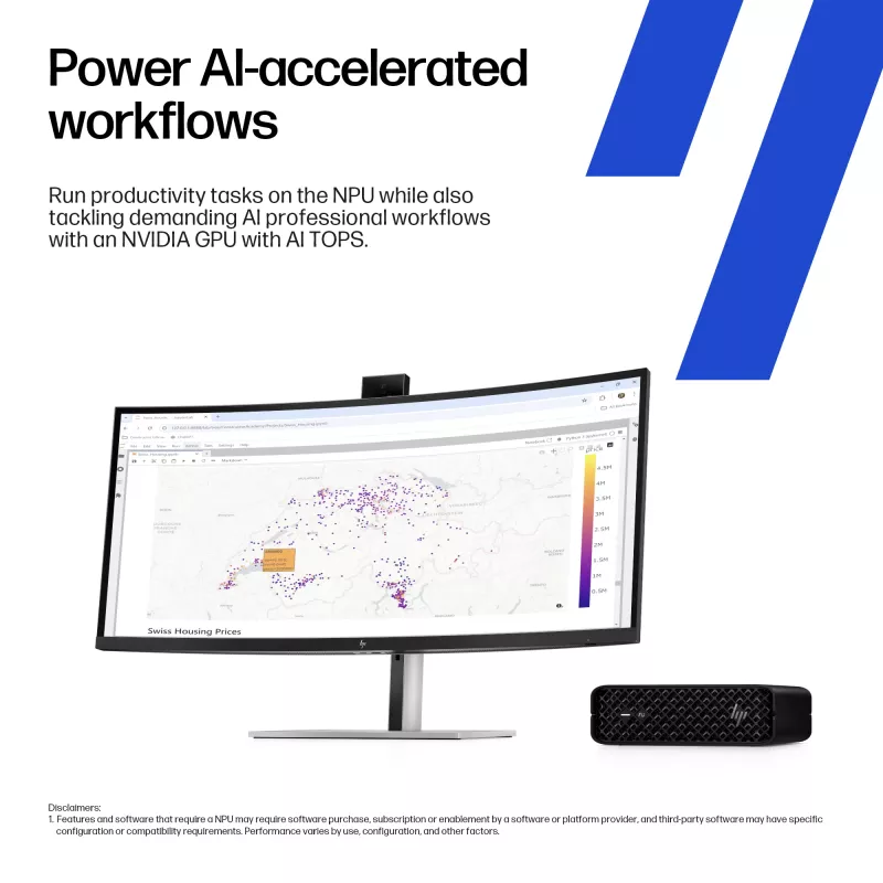 HP Z2 G1i Intel Core Ultra 7 265 32 GB DDR5-SDRAM NVIDIA RTX A400 Windows 11 Pro Mini PC Workstation KI-Workstation, KI-PC